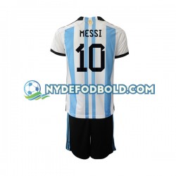 Hjemmebane Trøje Argentina Messi 10 World Cup 2022 K/Æ Børn(+Shorts)