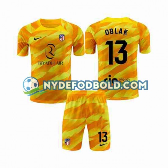 Trøje Atlético Madrid Målmand Orange Jan Oblak 13 2023-2024 K/Æ Børn(+Shorts)