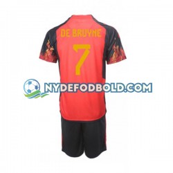 Hjemmebane Trøje Belgien De Bruyne 7 World Cup 2022 K/Æ Børn(+Shorts)