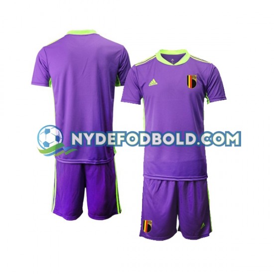 Udebane Trøje Belgien Målmand Courtois 1 2021-2022 K/Æ Børn(+Shorts)