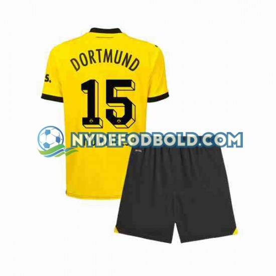 Hjemmebane Trøje Borussia Dortmund Mats Hummels 15 2023-2024 K/Æ Børn(+Shorts)