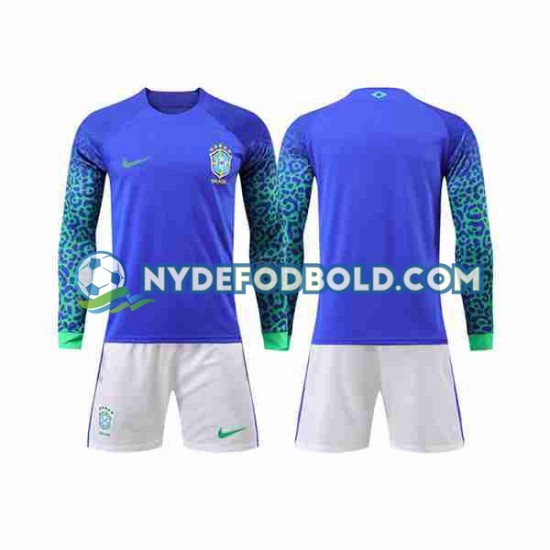 Udebane Trøje Brasilien World Cup 2022 L/Æ Børn(+Shorts)