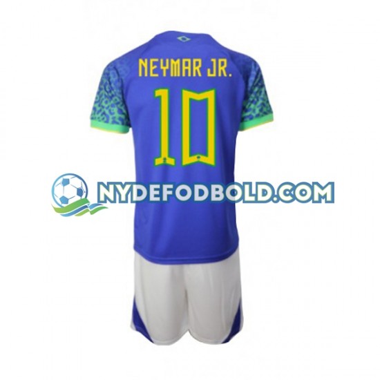 Udebane Trøje Brasilien Neymar JR 10 World Cup 2022 K/Æ Børn(+Shorts)