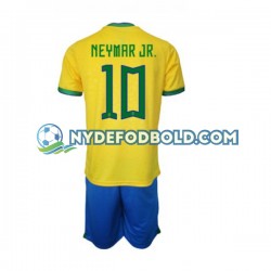 Hjemmebane Trøje Brasilien Neymar JR 10 World Cup 2022 K/Æ Børn(+Shorts)