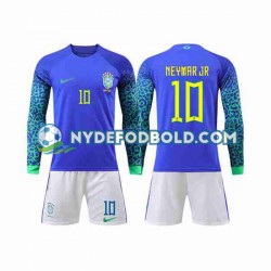 Udebane Trøje Brasilien Neymar Jr 10 World Cup 2022 L/Æ Børn(+Shorts)