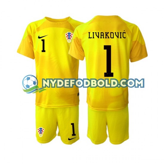 Hjemmebane Trøje Kroatien Målmand Dominik Livakovic 1 World Cup 2022 K/Æ Børn(+Shorts)