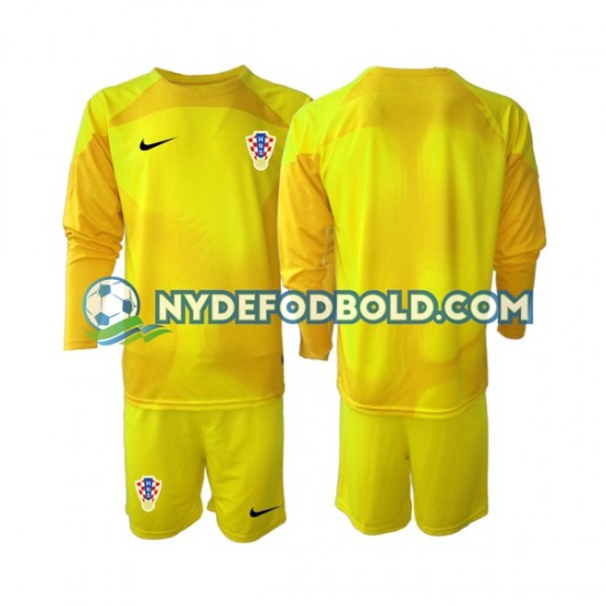 Hjemmebane Trøje Kroatien Målmand World Cup 2022 L/Æ Børn(+Shorts)