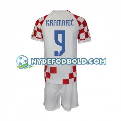Hjemmebane Trøje Kroatien Kramaric 9 World Cup 2022 K/Æ Børn(+Shorts)