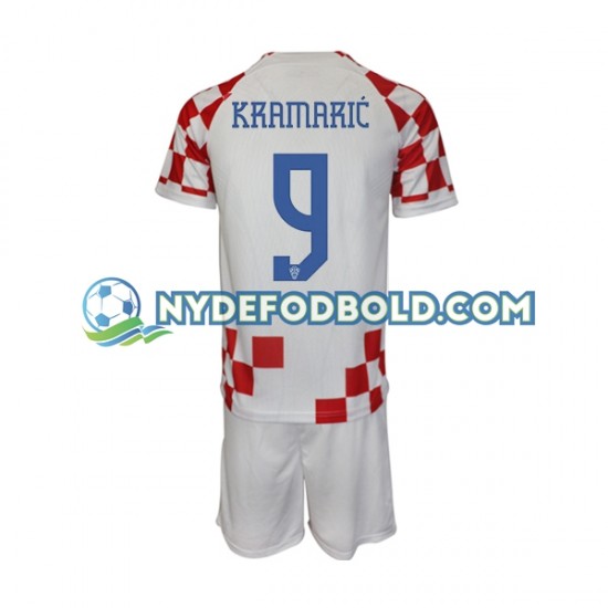 Hjemmebane Trøje Kroatien Kramaric 9 World Cup 2022 K/Æ Børn(+Shorts)
