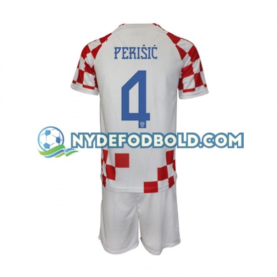 Hjemmebane Trøje Kroatien Perisic 4 World Cup 2022 K/Æ Børn(+Shorts)