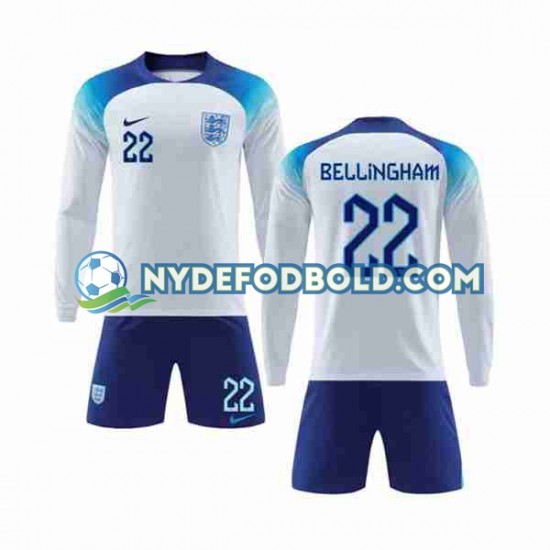 Hjemmebane Trøje England Bellingham 22 World Cup 2022 L/Æ Børn(+Shorts)