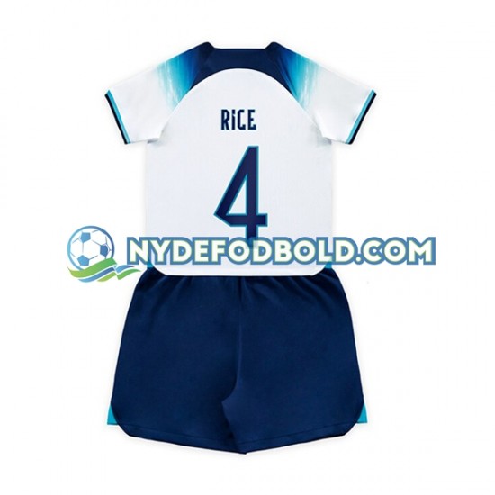 Hjemmebane Trøje England Rice 4 World Cup 2022 K/Æ Børn(+Shorts)