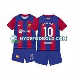 Hjemmebane Trøje FC Barcelona Ansu Fati 10 2023-2024 K/Æ Børn(+Shorts)