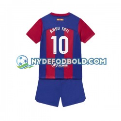 Hjemmebane Trøje FC Barcelona Ansu Fati 10 2023-2024 K/Æ Børn(+Shorts)