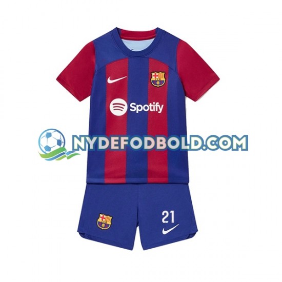 Hjemmebane Trøje FC Barcelona Frenkie de Jong 21 2023-2024 K/Æ Børn(+Shorts)