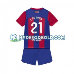 Hjemmebane Trøje FC Barcelona Frenkie de Jong 21 2023-2024 K/Æ Børn(+Shorts)