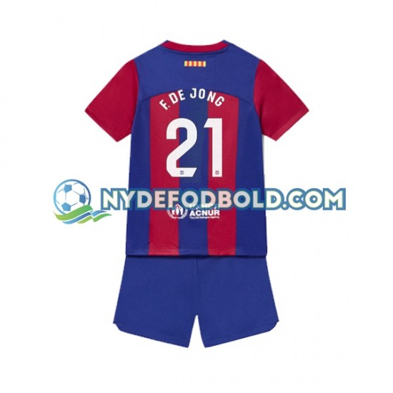 Hjemmebane Trøje FC Barcelona Frenkie de Jong 21 2023-2024 K/Æ Børn(+Shorts)