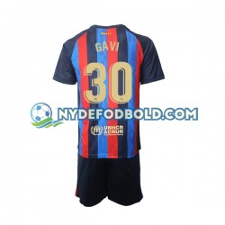 Hjemmebane Trøje FC Barcelona Gavi 30 2022-2023 K/Æ Børn(+Shorts)