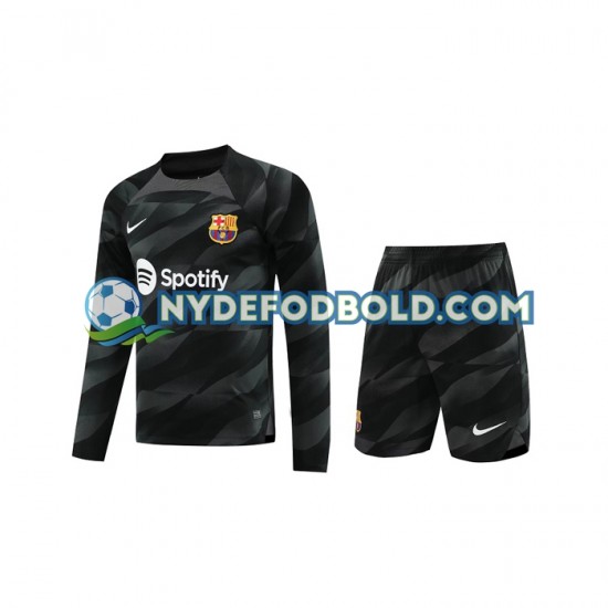Udebane Trøje FC Barcelona Målmand 2023-2024 L/Æ Børn(+Shorts)