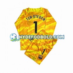4. Valg Trøje FC Barcelona Målmand Ter Stegen 1 2023-2024 L/Æ Børn(+Shorts)