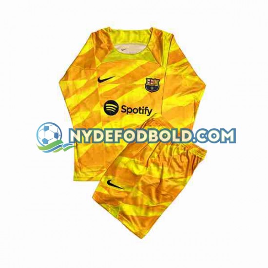 4. Valg Trøje FC Barcelona Målmand Ter Stegen 1 2023-2024 L/Æ Børn(+Shorts)