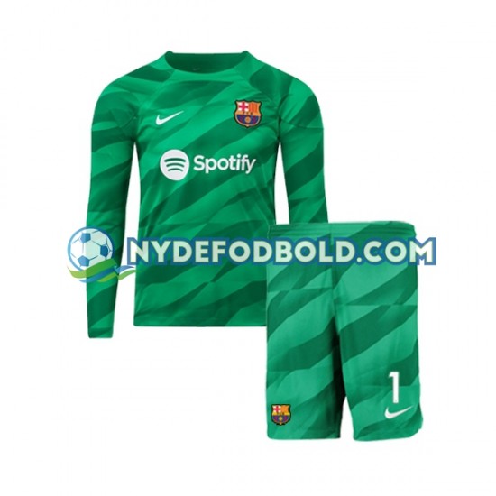 Hjemmebane Trøje FC Barcelona Målmand Ter Stegen 1 2023-2024 L/Æ Børn(+Shorts)