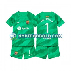 Hjemmebane Trøje FC Barcelona Målmand Ter Stegen 1 2023-2024 K/Æ Børn(+Shorts)