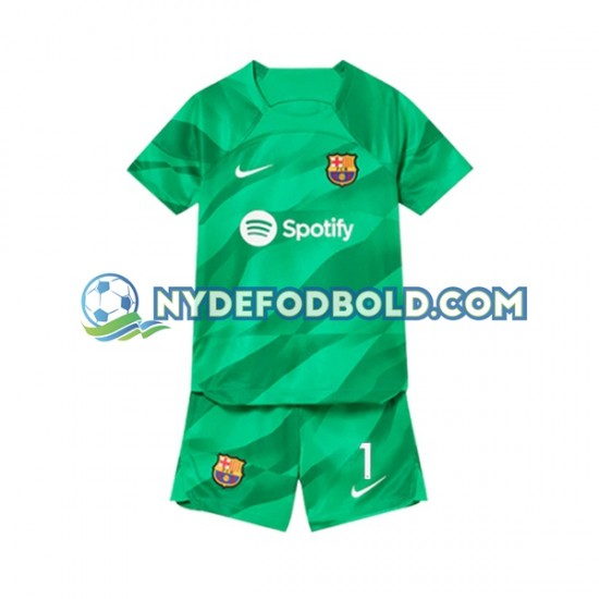 Hjemmebane Trøje FC Barcelona Målmand Ter Stegen 1 2023-2024 K/Æ Børn(+Shorts)