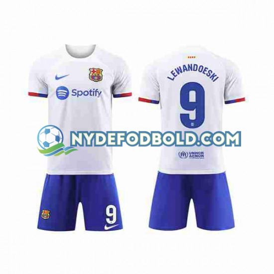 Udebane Trøje FC Barcelona LEWANDOWSKI 9 2023-2024 K/Æ Børn(+Shorts)