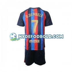 Hjemmebane Trøje FC Barcelona Ousmane Dembele 7 2022-2023 K/Æ Børn(+Shorts)
