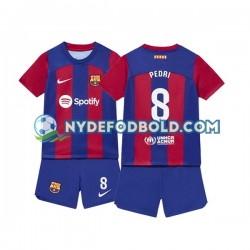 Hjemmebane Trøje FC Barcelona Pedri 8 2023-2024 K/Æ Børn(+Shorts)