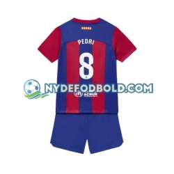 Hjemmebane Trøje FC Barcelona Pedri 8 2023-2024 K/Æ Børn(+Shorts)