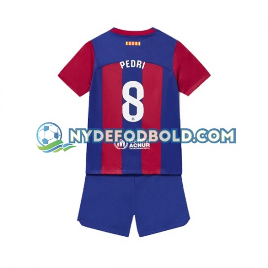 Hjemmebane Trøje FC Barcelona Pedri 8 2023-2024 K/Æ Børn(+Shorts)