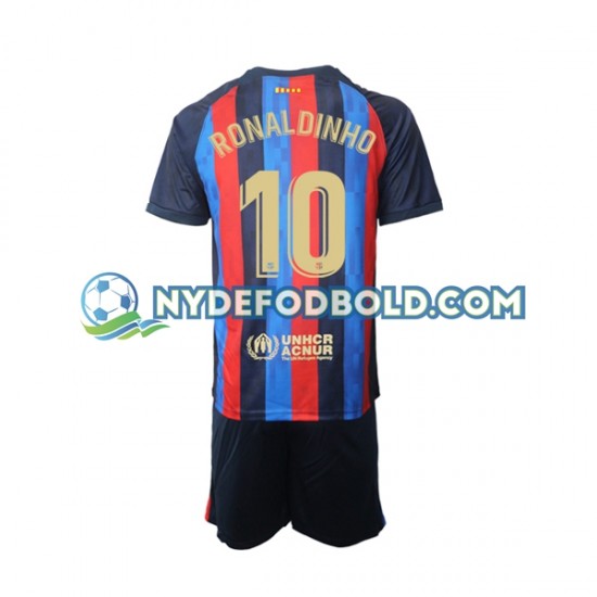 Hjemmebane Trøje FC Barcelona Ronaldinho 10 2022-2023 K/Æ Børn(+Shorts)