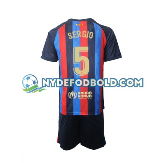 Hjemmebane Trøje FC Barcelona Sergio Busquets 5 2022-2023 K/Æ Børn(+Shorts)