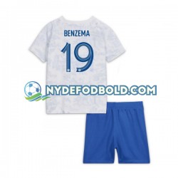 Udebane Trøje Frankrig Benzema 19 World Cup 2022 K/Æ Børn(+Shorts)
