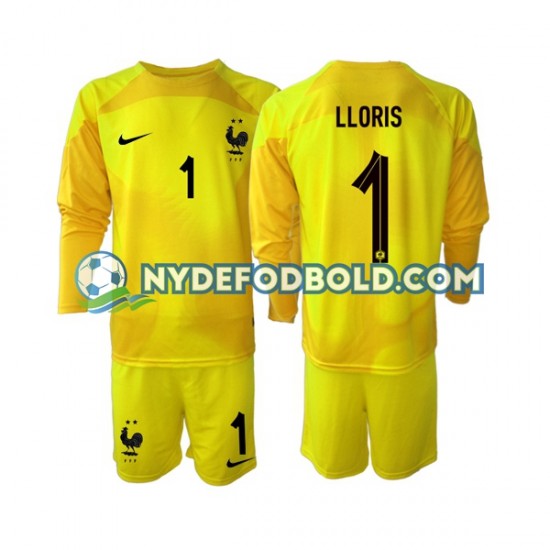 3. Valg Trøje Frankrig Målmand Hugo Lloris 1 World Cup 2022 L/Æ Børn(+Shorts)