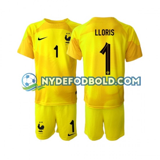 3. Valg Trøje Frankrig Målmand Hugo Lloris 1 World Cup 2022 K/Æ Børn(+Shorts)