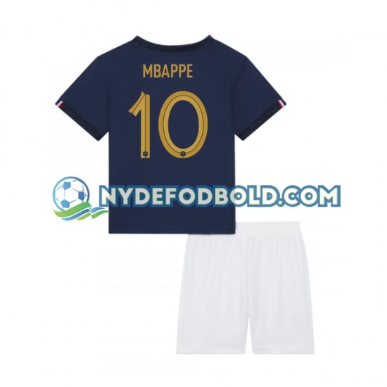 Hjemmebane Trøje Frankrig Mbappe 10 World Cup 2022 K/Æ Børn(+Shorts)