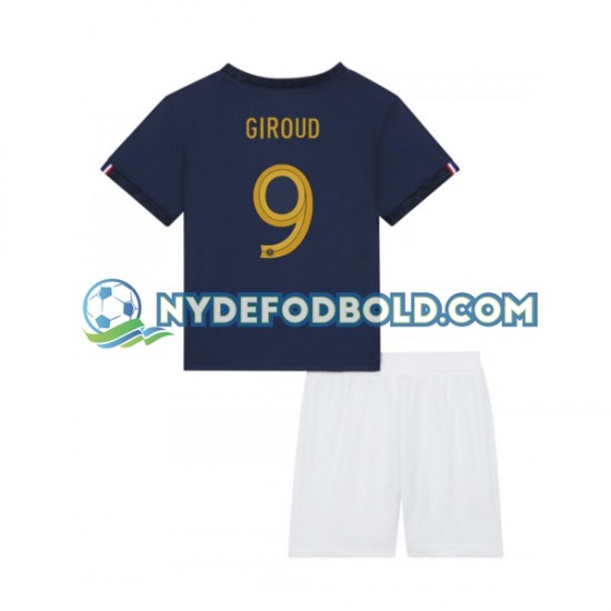 Hjemmebane Trøje Frankrig Olivier Giroud 9 World Cup 2022 K/Æ Børn(+Shorts)