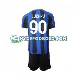 Hjemmebane Trøje Inter Milan Romelu Lukaku 90 2022-2023 K/Æ Børn(+Shorts)