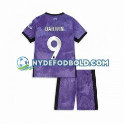 3. Valg Trøje Liverpool Darwin Nunez 9 2023-2024 K/Æ Børn(+Shorts)