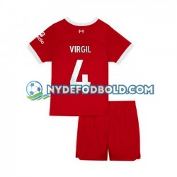 Hjemmebane Trøje Liverpool Virgil van Dijk 4 2023-2024 K/Æ Børn(+Shorts)