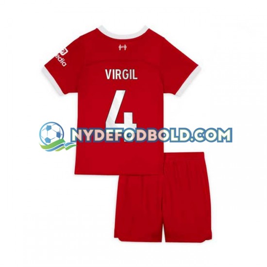 Hjemmebane Trøje Liverpool Virgil van Dijk 4 2023-2024 K/Æ Børn(+Shorts)