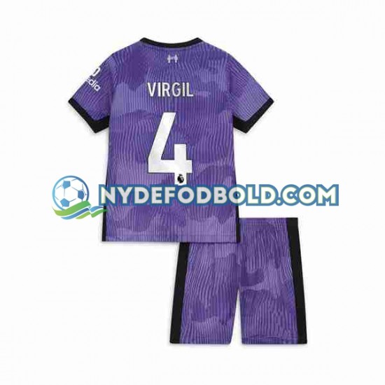 3. Valg Trøje Liverpool Virgil van Dijk 4 2023-2024 K/Æ Børn(+Shorts)