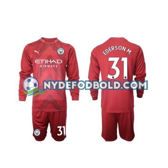 Hjemmebane Trøje Manchester City Målmand Ederson M 31 2022-2023 L/Æ Børn(+Shorts)