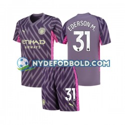 Udebane Trøje Manchester City Målmand Ederson Moraes 31 2023-2024 K/Æ Børn(+Shorts)