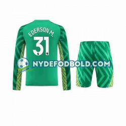 Hjemmebane Trøje Manchester City Målmand Ederson Moraes 31 2023-2024 L/Æ Børn(+Shorts)