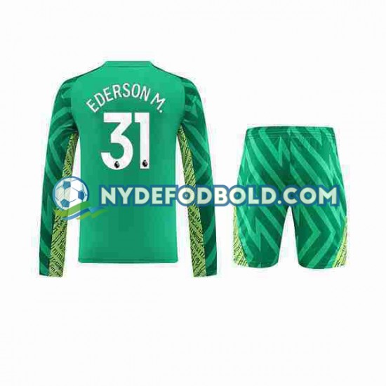 Hjemmebane Trøje Manchester City Målmand Ederson Moraes 31 2023-2024 L/Æ Børn(+Shorts)