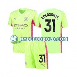 3. Valg Trøje Manchester City Målmand Ederson Moraes 31 2023-2024 K/Æ Børn(+Shorts)